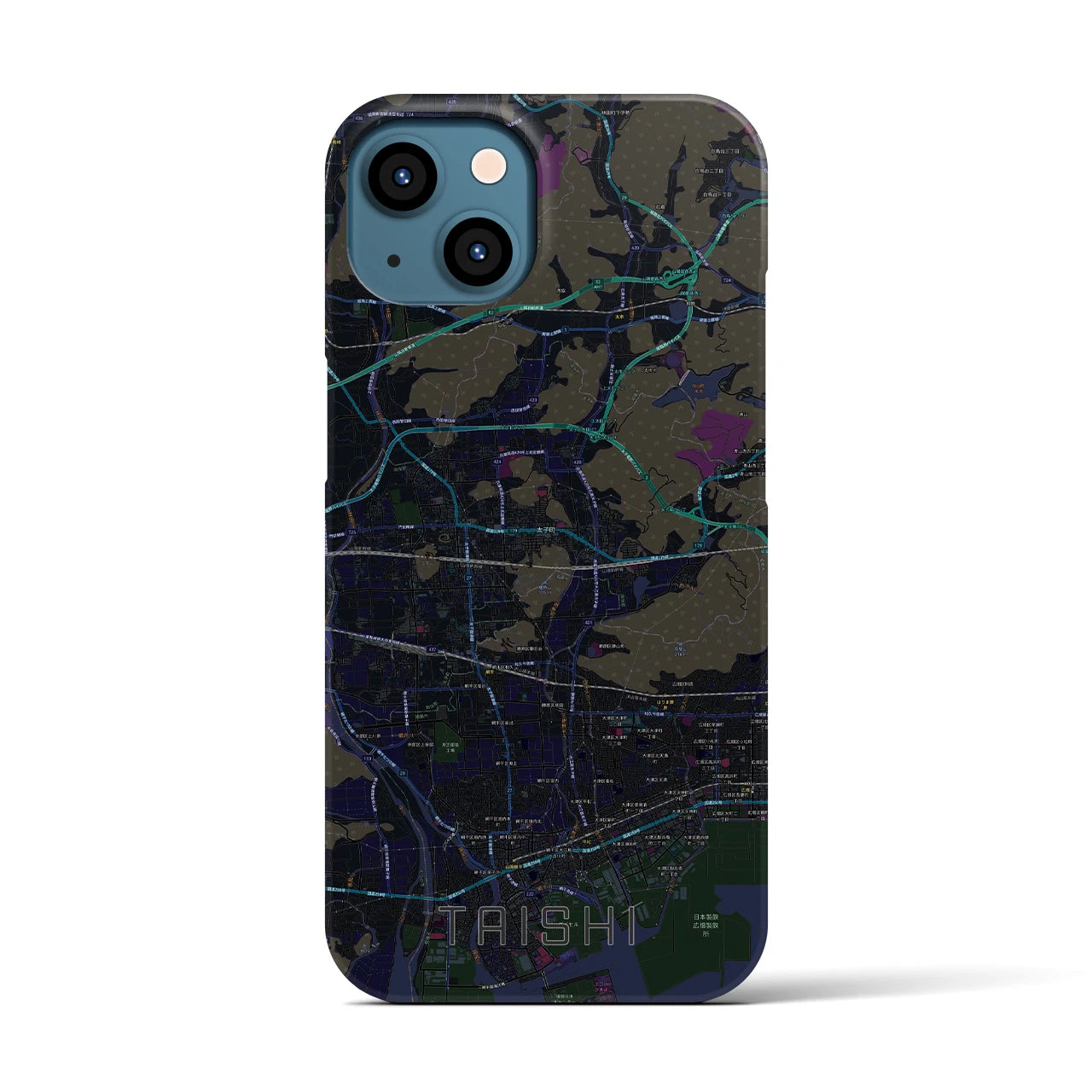【太子(兵庫県)】地図柄iPhoneケース(バックカバータイプ)