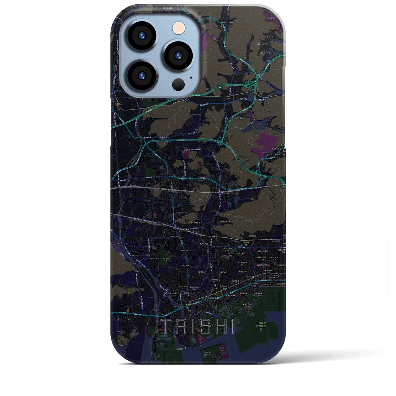 【太子(兵庫県)】地図柄iPhoneケース(バックカバータイプ)