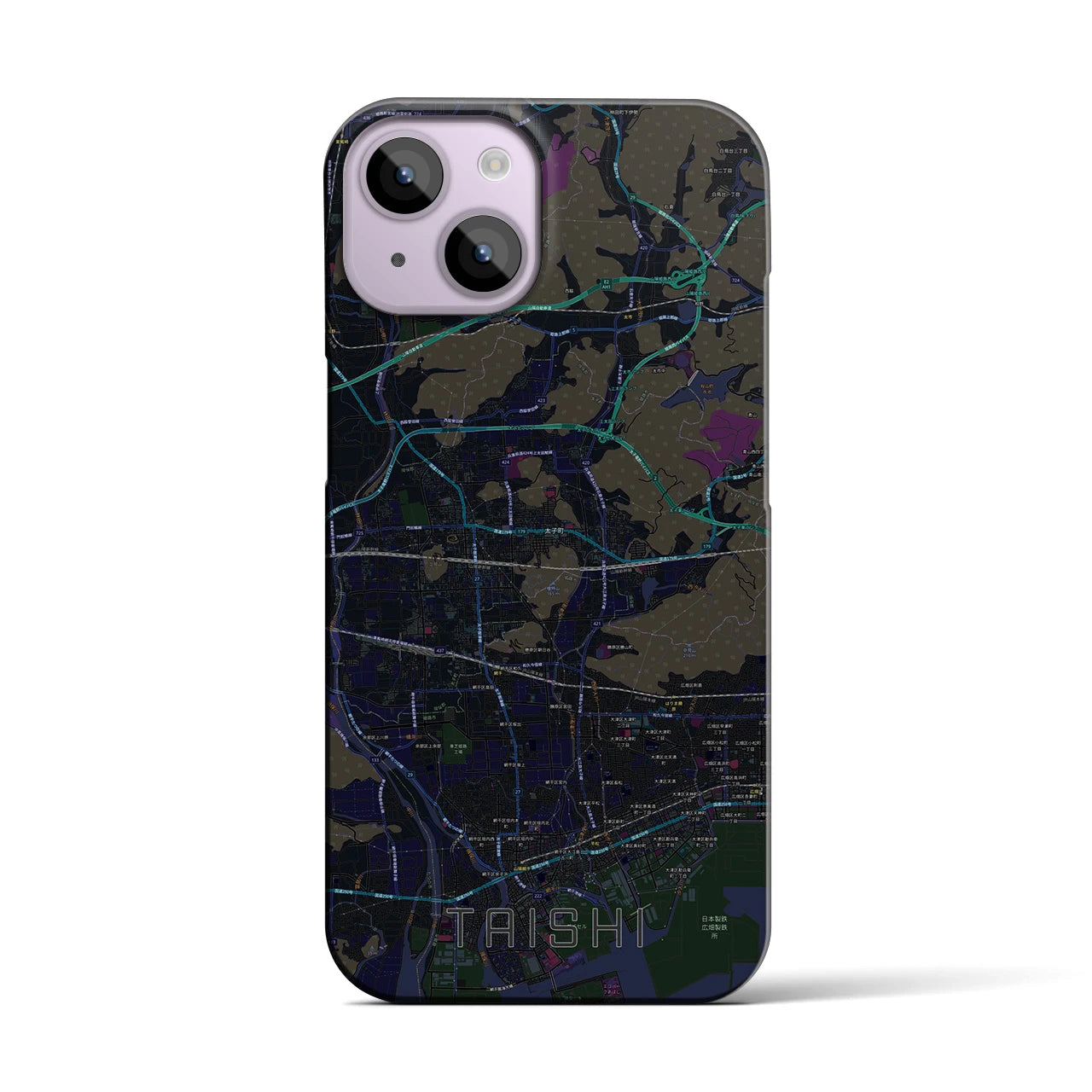【太子(兵庫県)】地図柄iPhoneケース(バックカバータイプ)