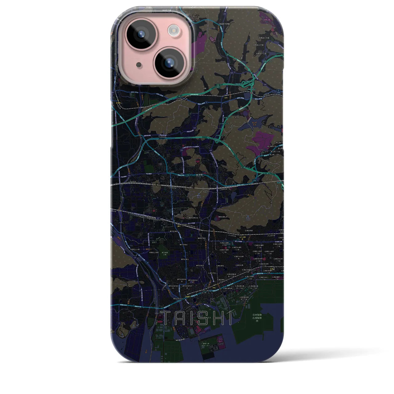 【太子(兵庫県)】地図柄iPhoneケース(バックカバータイプ)