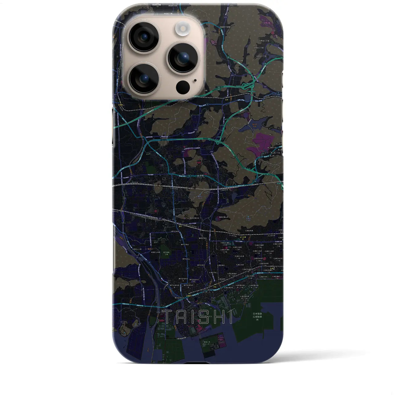 【太子(兵庫県)】地図柄iPhoneケース(バックカバータイプ)