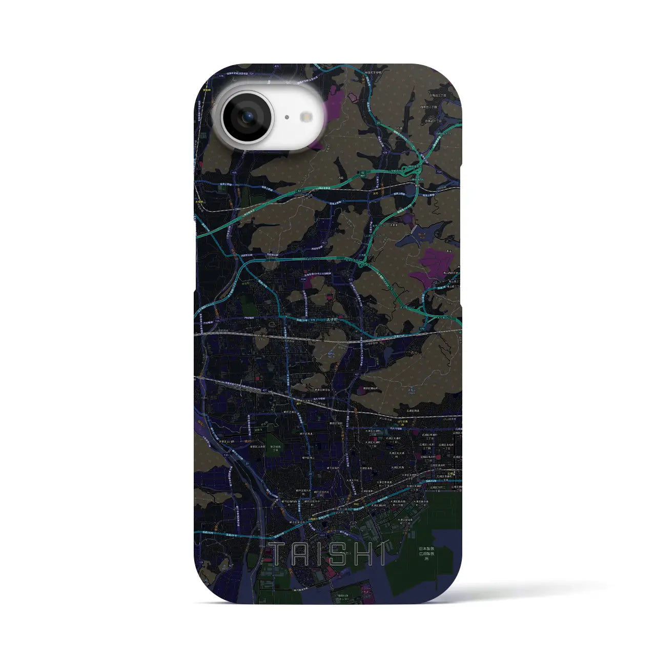 【太子(兵庫県)】地図柄iPhoneケース(バックカバータイプ)