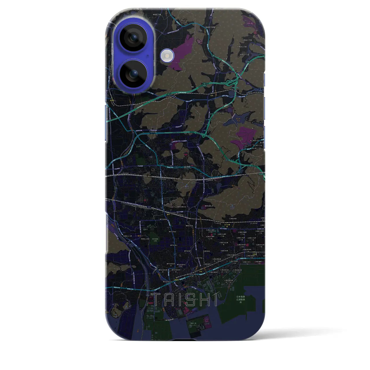 【太子(兵庫県)】地図柄iPhoneケース(バックカバータイプ)