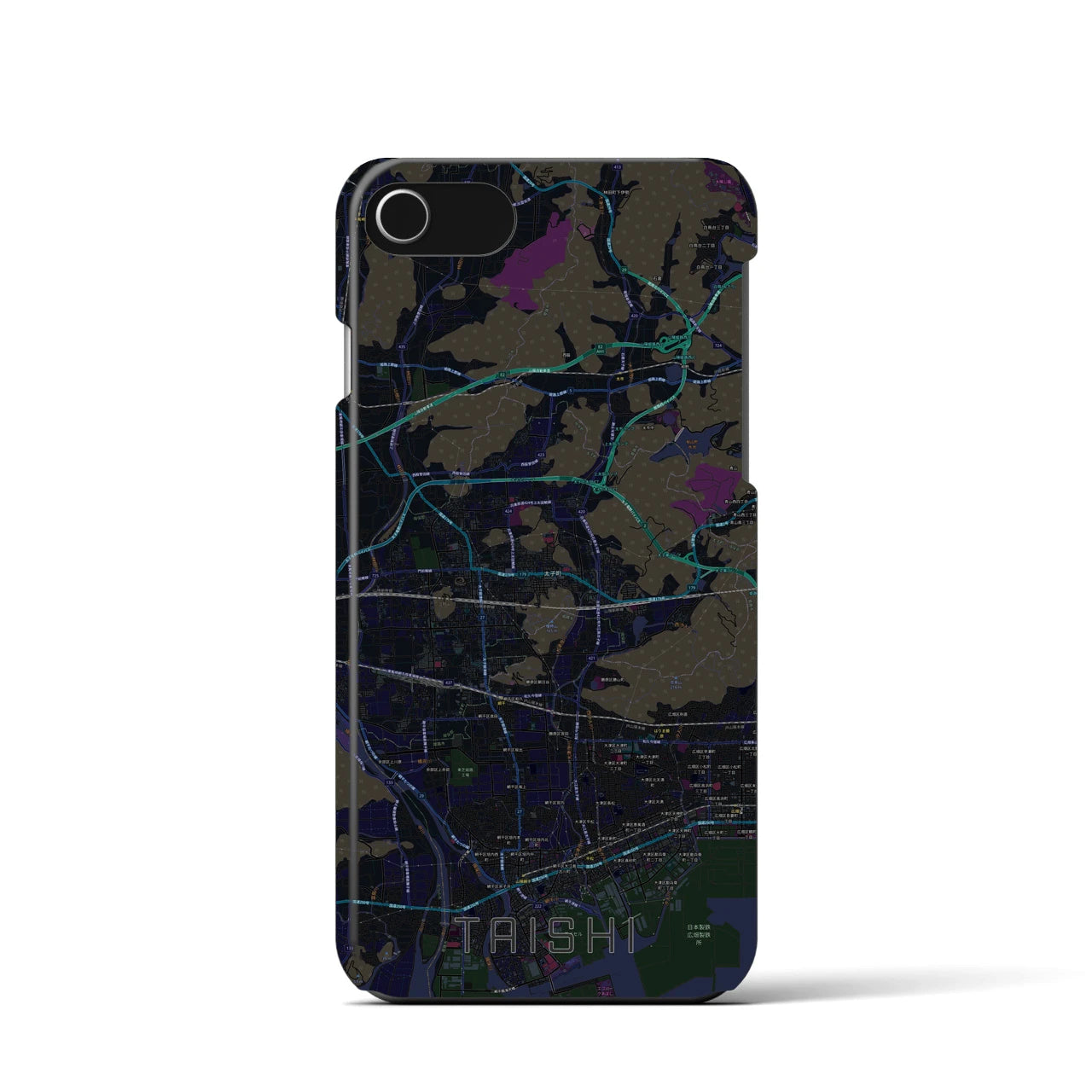 【太子(兵庫県)】地図柄iPhoneケース(バックカバータイプ)