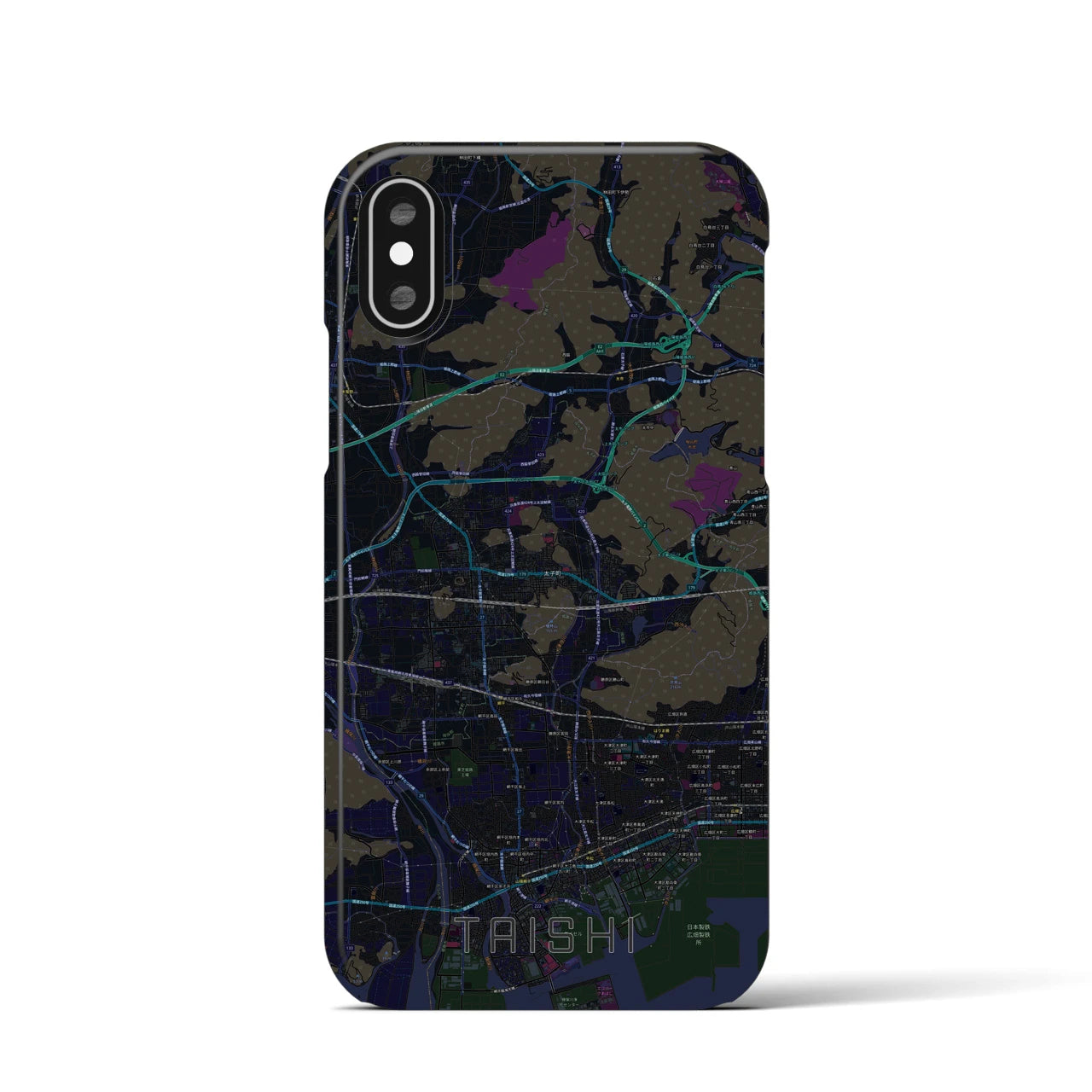 【太子(兵庫県)】地図柄iPhoneケース(バックカバータイプ)