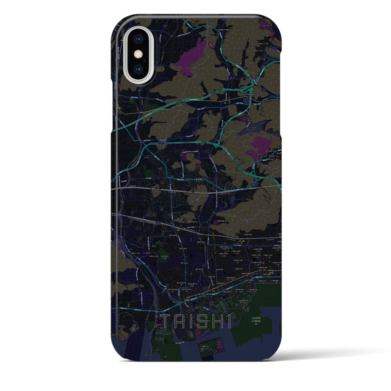 【太子(兵庫県)】地図柄iPhoneケース(バックカバータイプ)