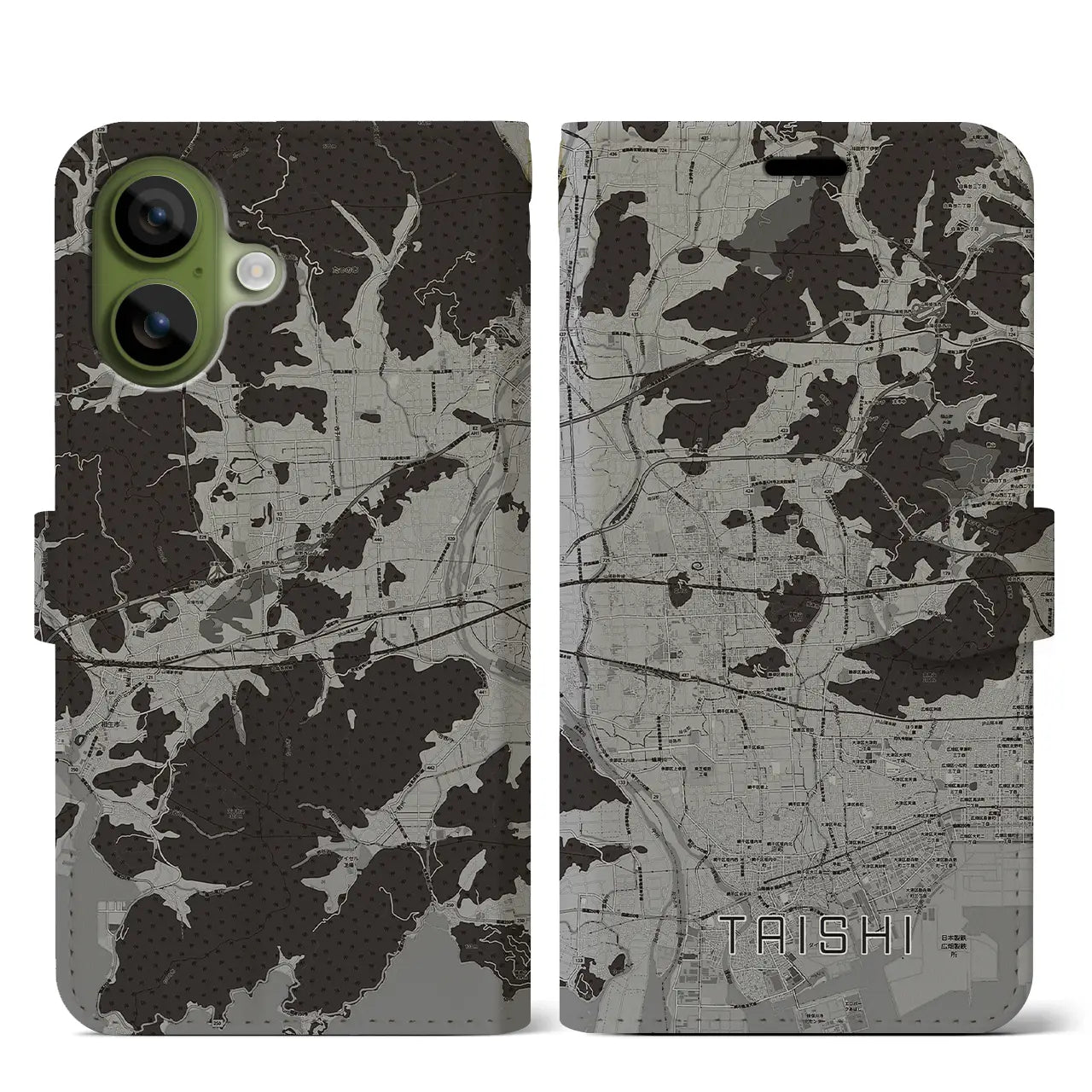 【太子(兵庫県)】地図柄iPhoneケース(手帳タイプ)