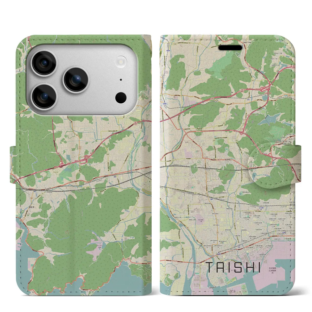 【太子(兵庫県)】地図柄iPhoneケース(手帳タイプ)