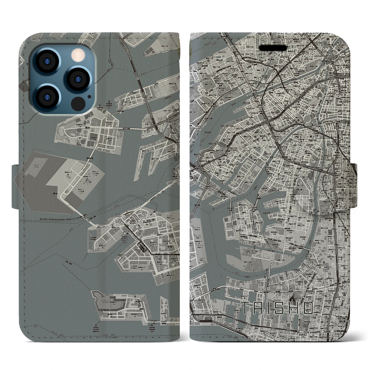 【大正(大阪府)】地図柄iPhoneケース(手帳タイプ)