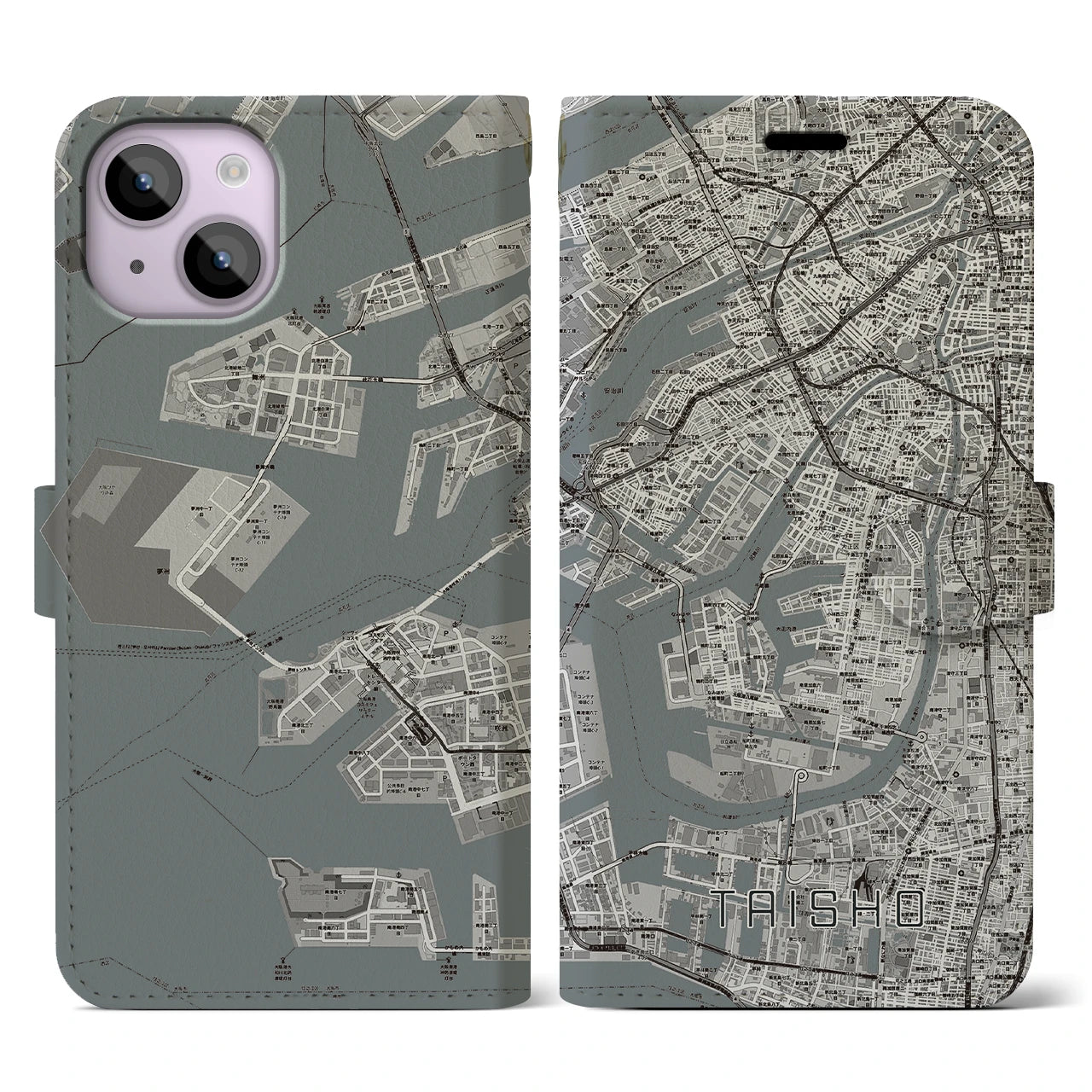 【大正(大阪府)】地図柄iPhoneケース(手帳タイプ)