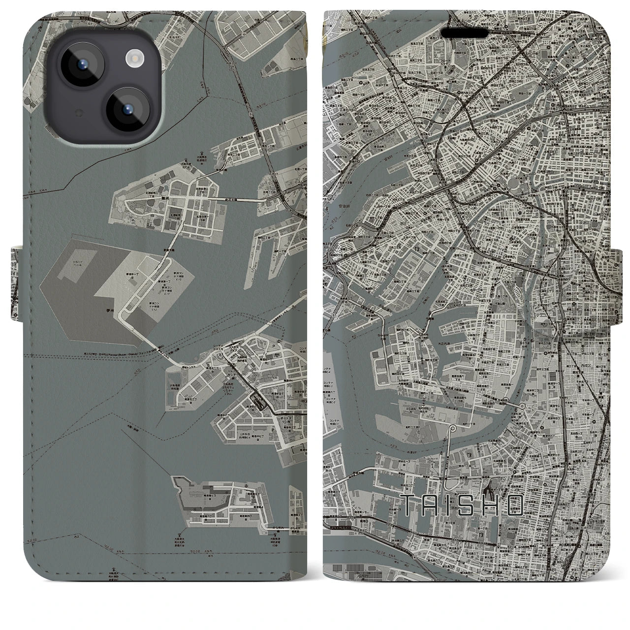 【大正(大阪府)】地図柄iPhoneケース(手帳タイプ)