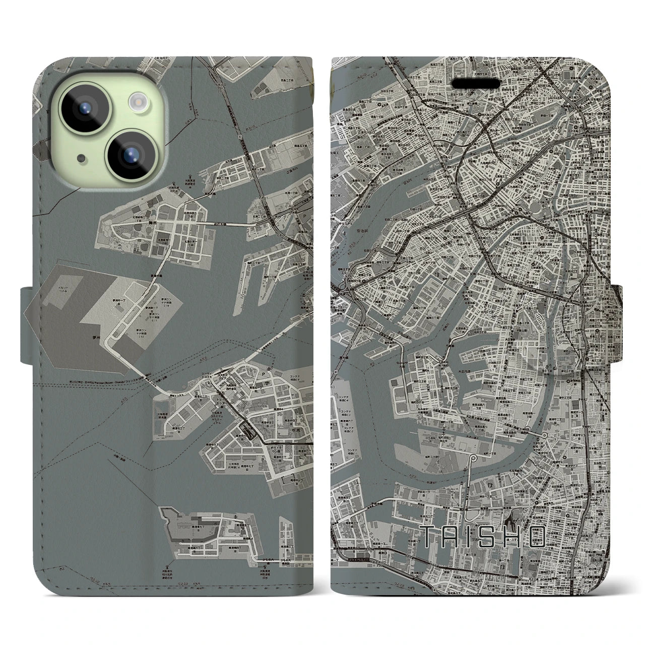 【大正(大阪府)】地図柄iPhoneケース(手帳タイプ)