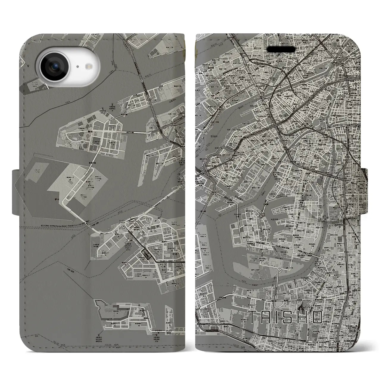 【大正(大阪府)】地図柄iPhoneケース(手帳タイプ)