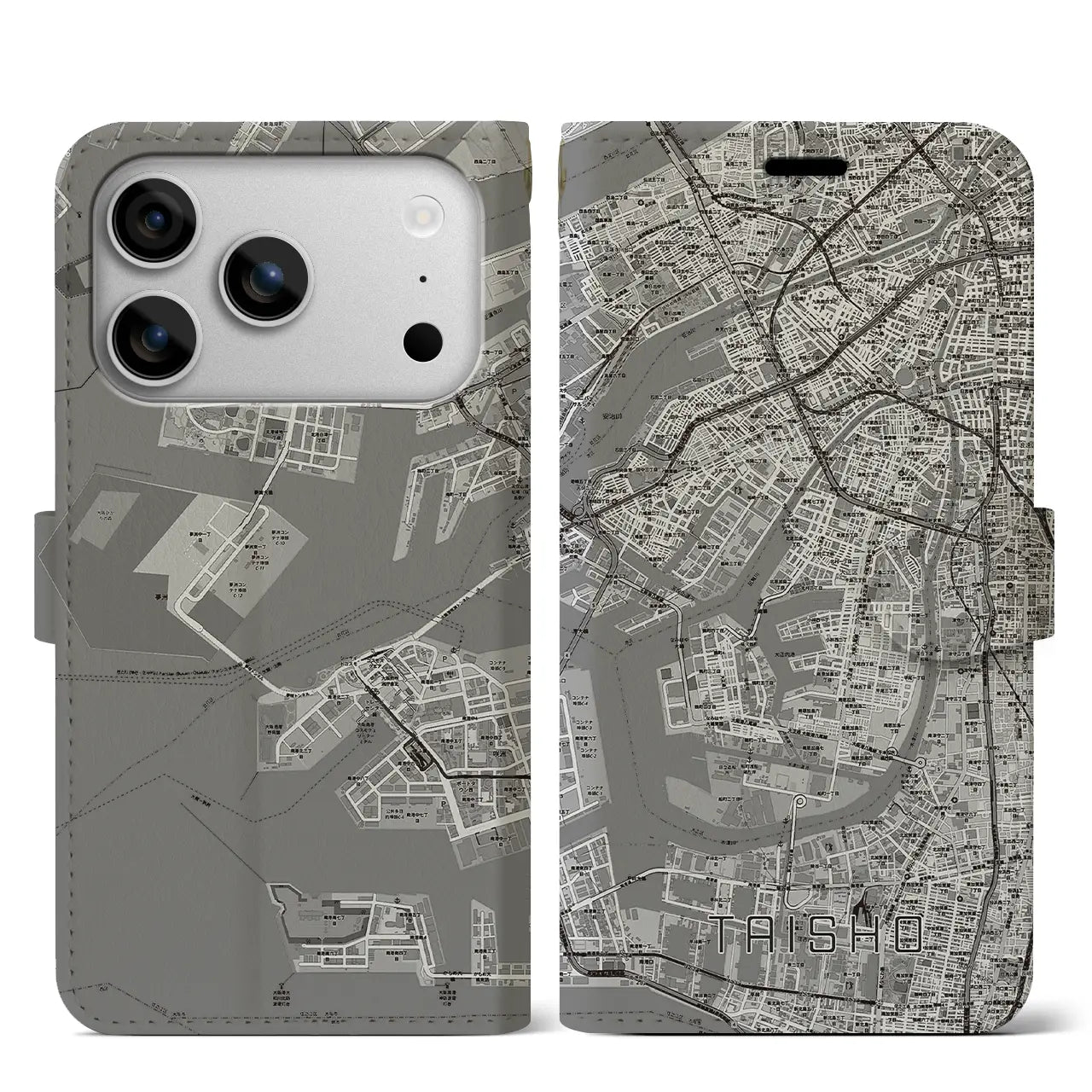 【大正(大阪府)】地図柄iPhoneケース(手帳タイプ)