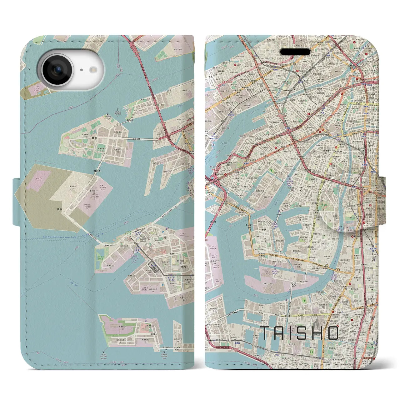 【大正(大阪府)】地図柄iPhoneケース(手帳タイプ)