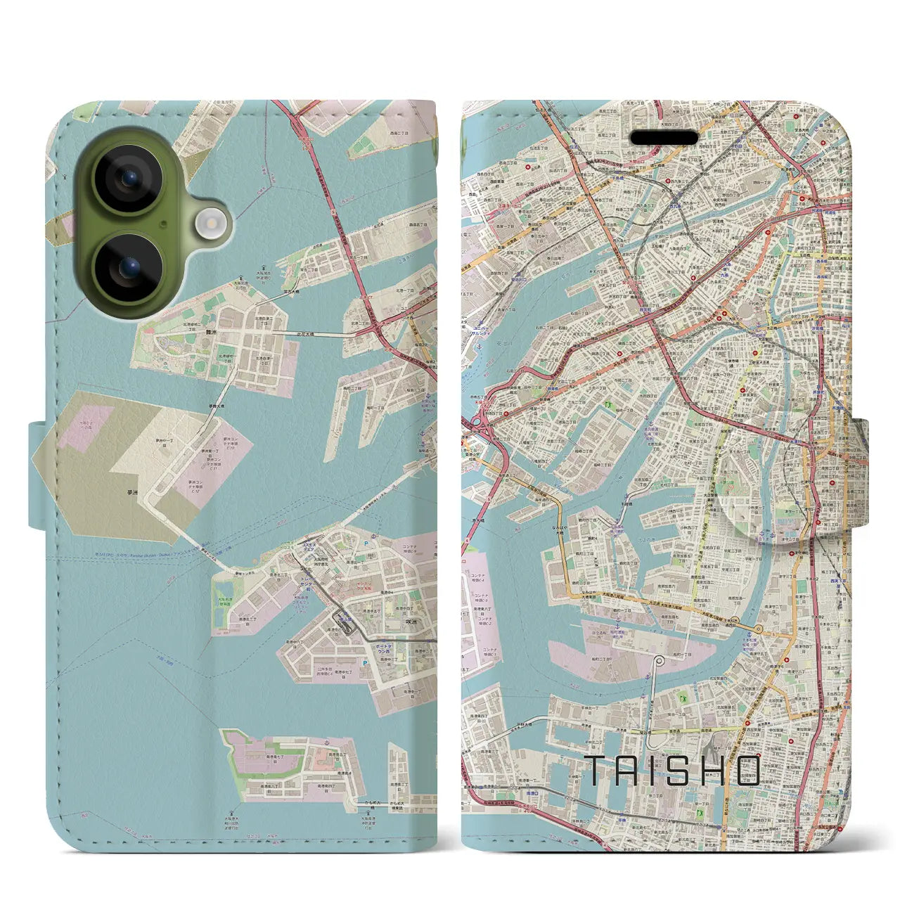 【大正(大阪府)】地図柄iPhoneケース(手帳タイプ)