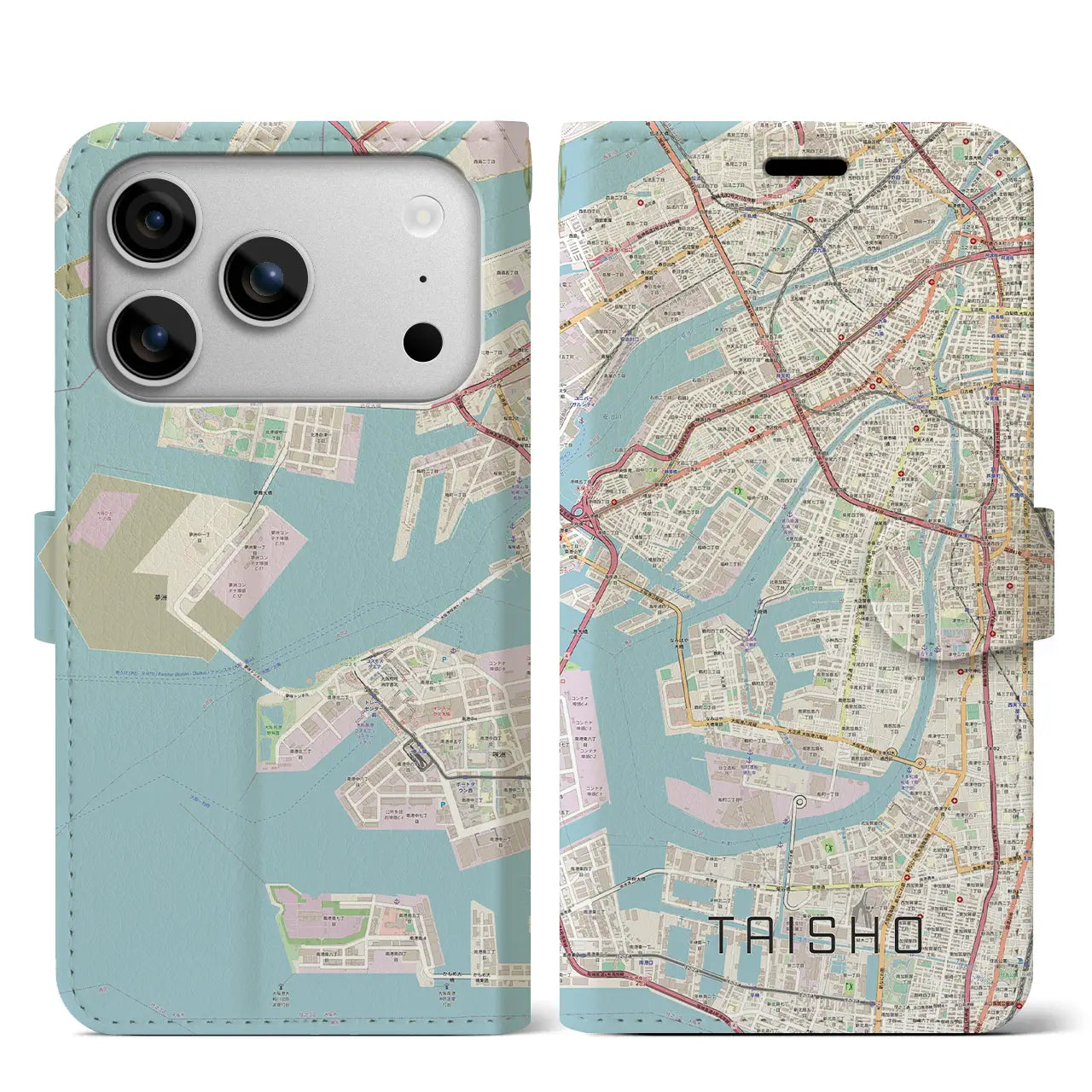 【大正(大阪府)】地図柄iPhoneケース(手帳タイプ)