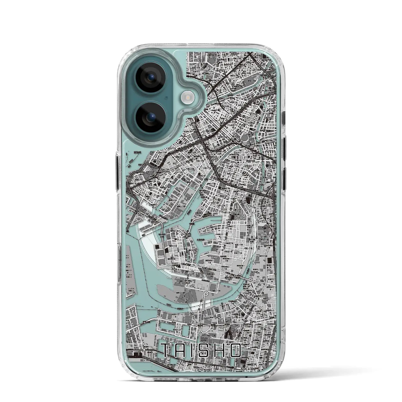 【大正(大阪府)】地図柄iPhoneケース(MagSafeタイプ)モノトーン・iPhone 16 Pro 用