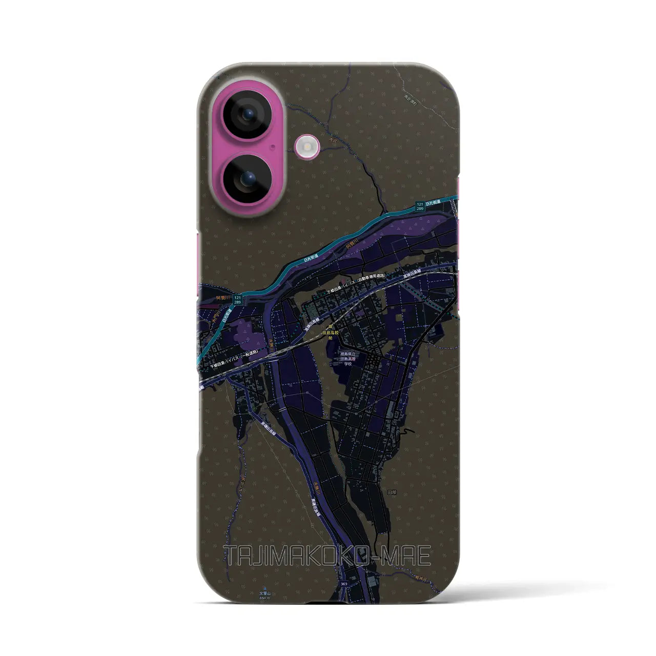 【田島高校前(福島県)】地図柄iPhoneケース(バックカバータイプ)