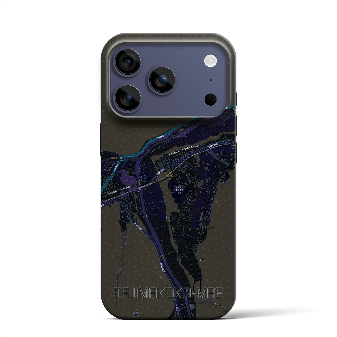 【田島高校前(福島県)】地図柄iPhoneケース(バックカバータイプ)