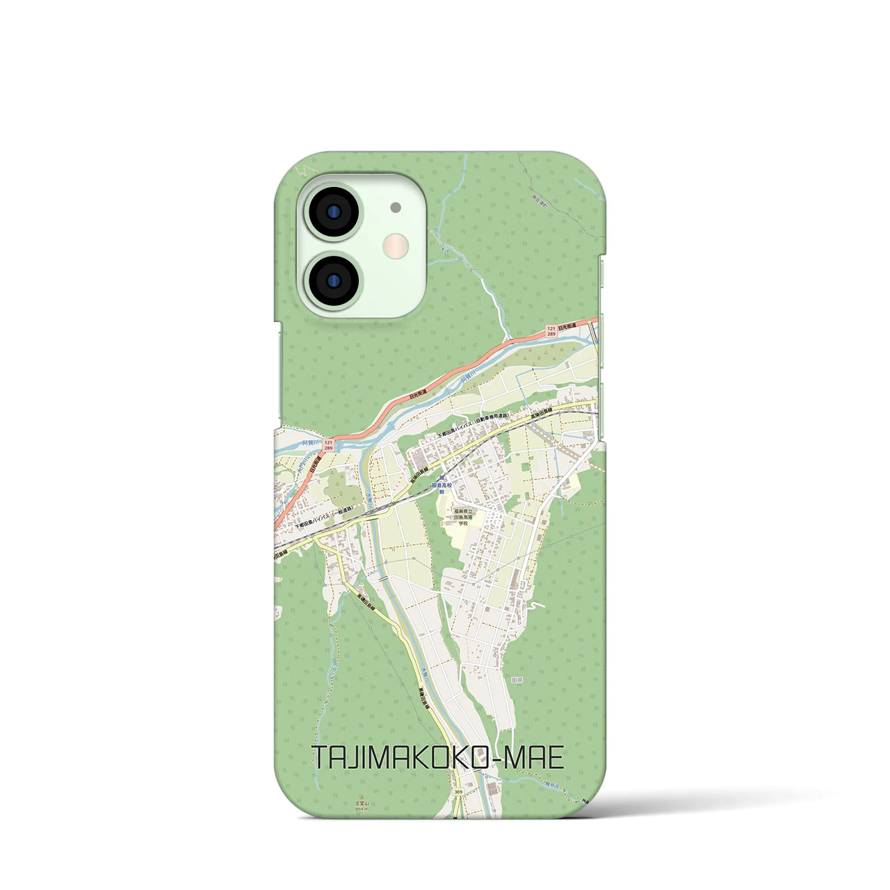 【田島高校前(福島県)】地図柄iPhoneケース(バックカバータイプ)