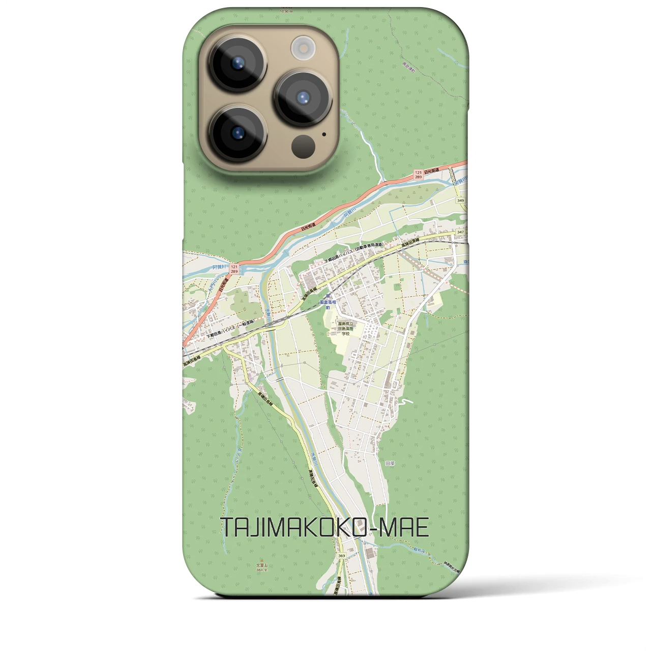 【田島高校前(福島県)】地図柄iPhoneケース(バックカバータイプ)