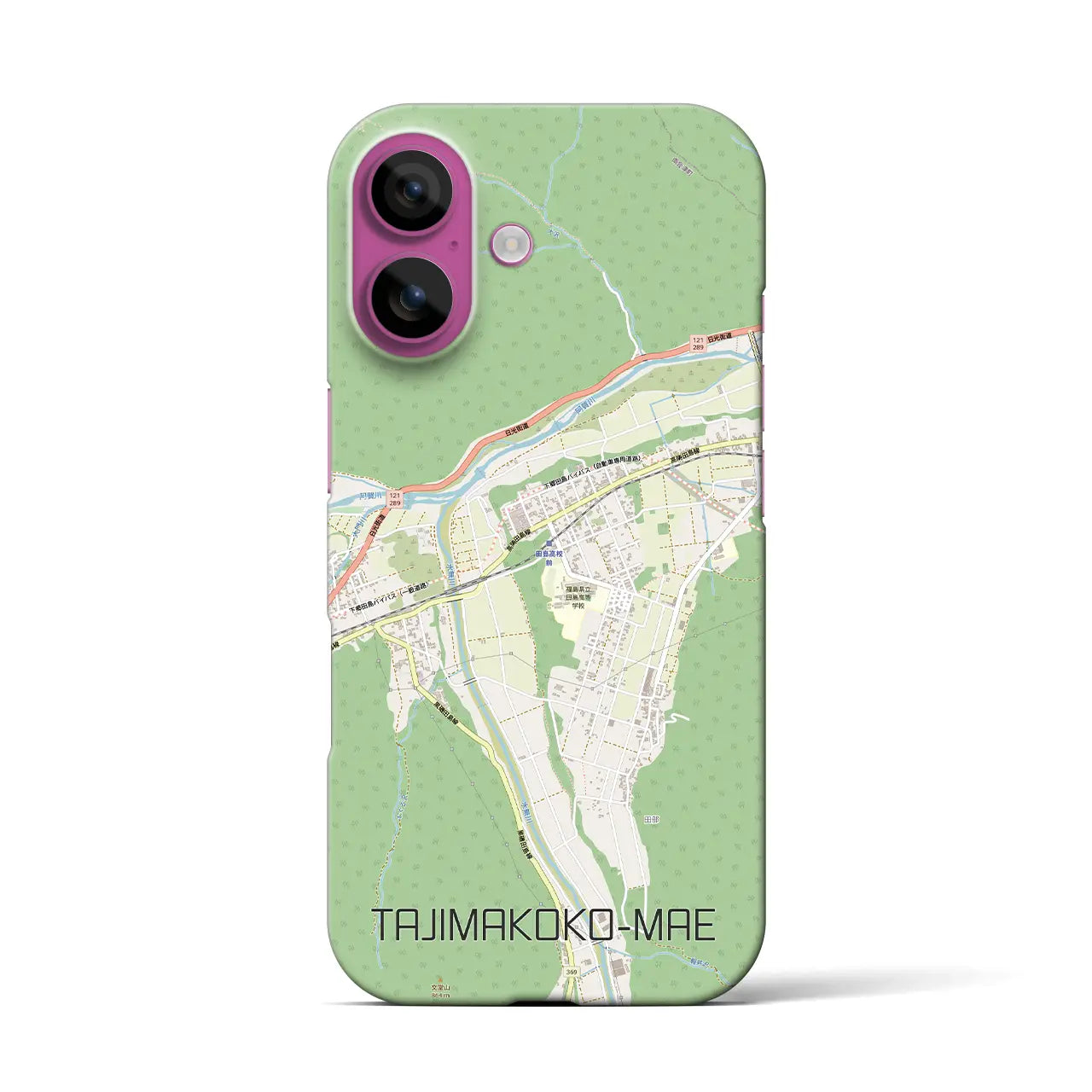 【田島高校前(福島県)】地図柄iPhoneケース(バックカバータイプ)