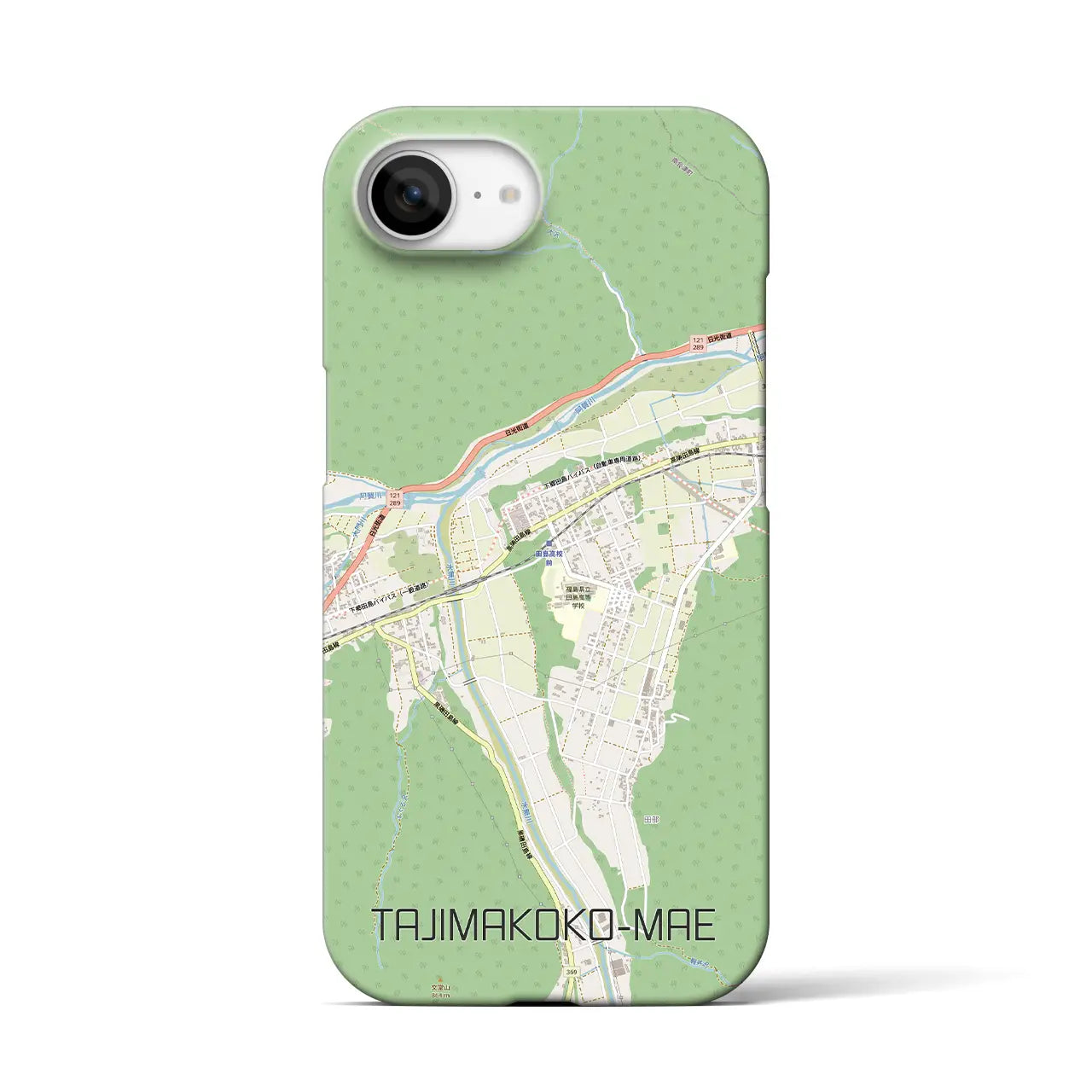 【田島高校前(福島県)】地図柄iPhoneケース(バックカバータイプ)