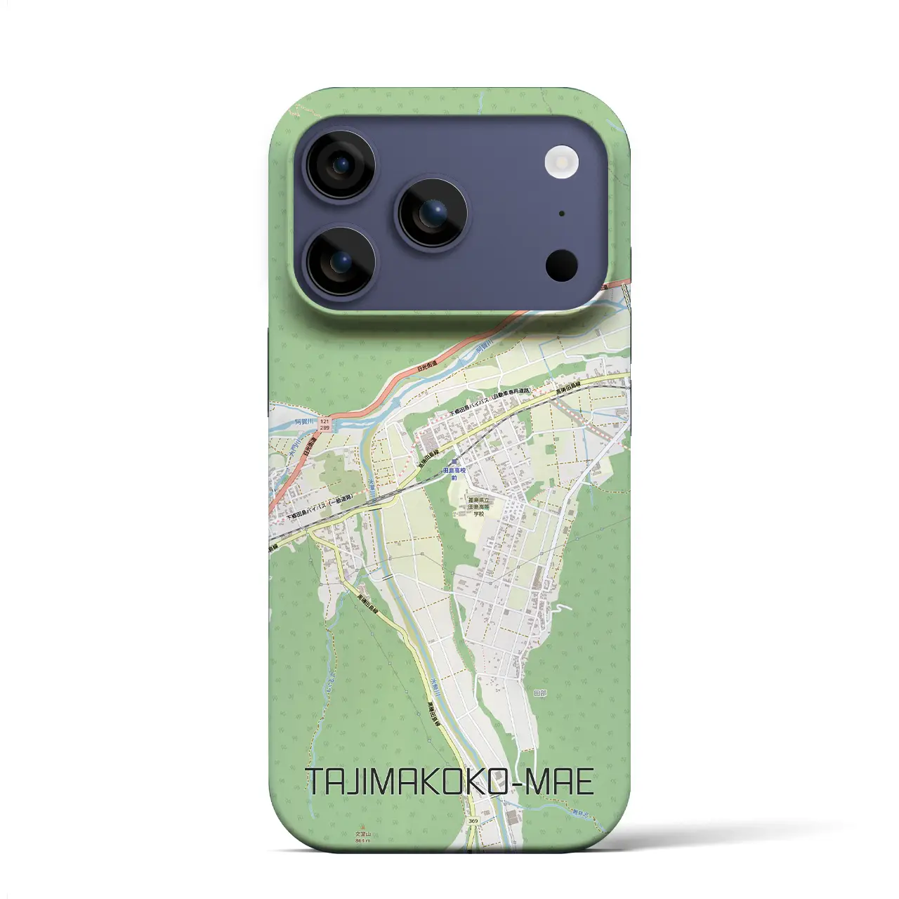 【田島高校前(福島県)】地図柄iPhoneケース(バックカバータイプ)