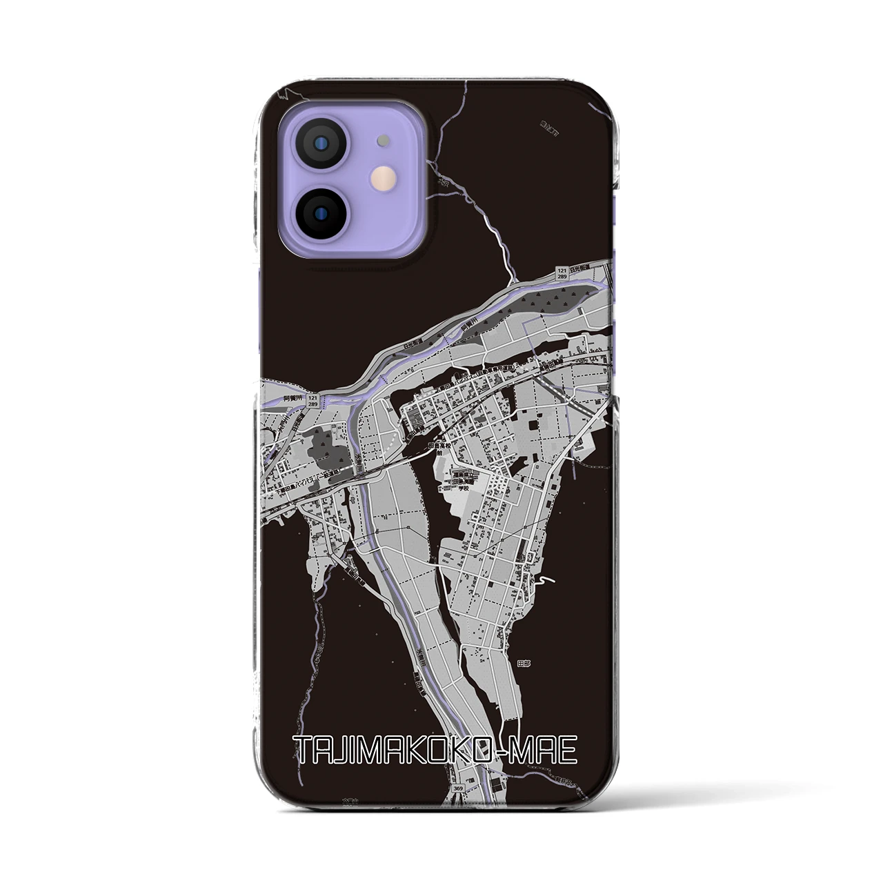 【田島高校前(福島県)】地図柄iPhoneケース(クリアタイプ)