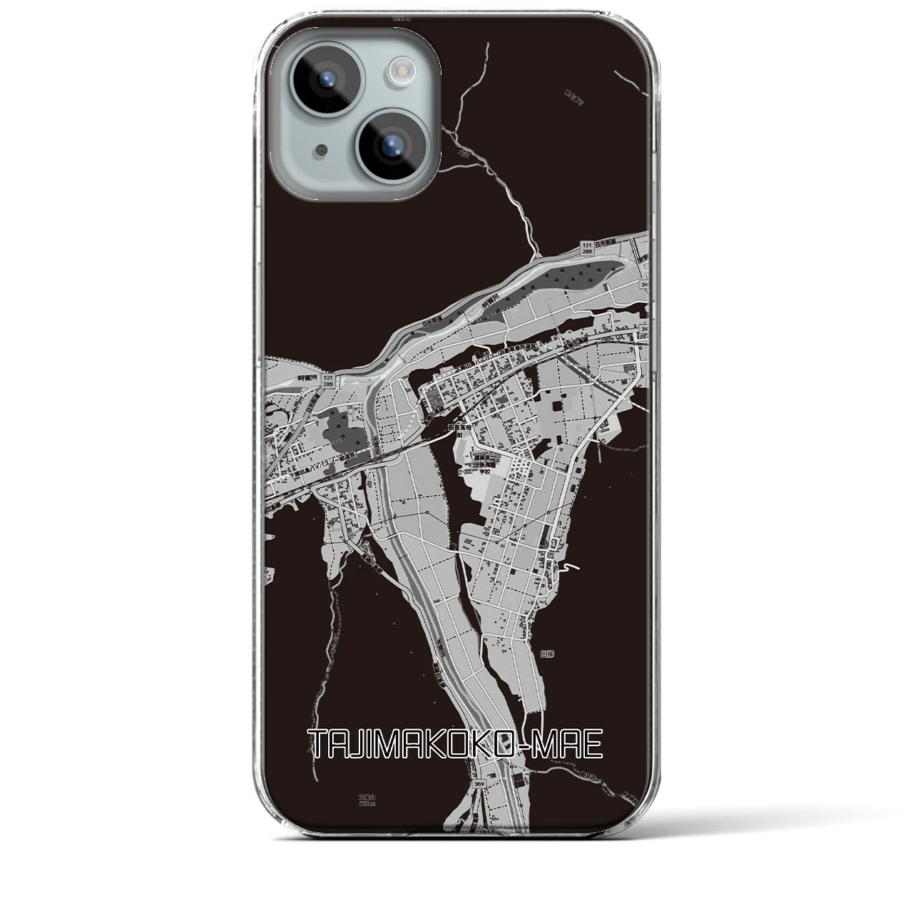 【田島高校前(福島県)】地図柄iPhoneケース(クリアタイプ)