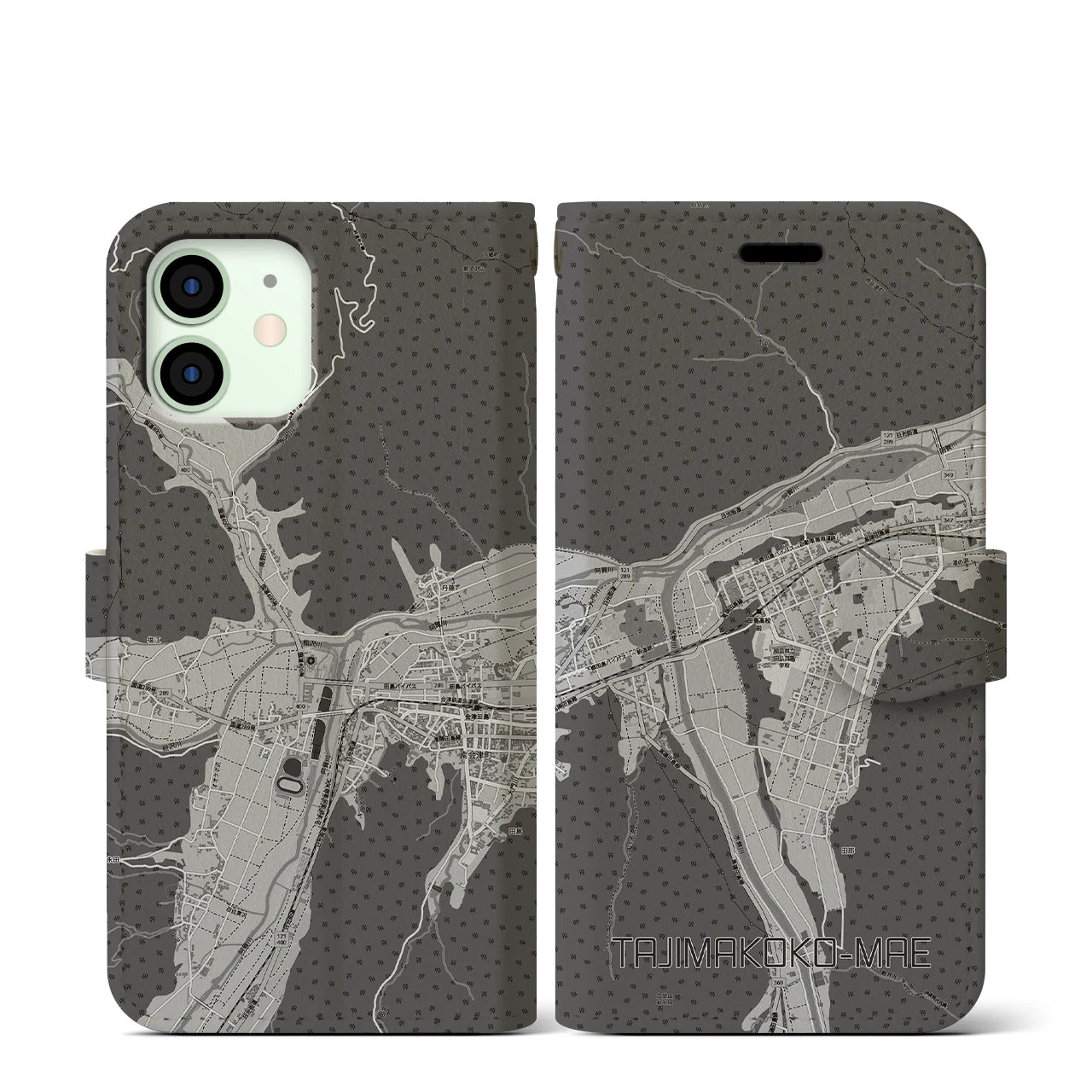 【田島高校前(福島県)】地図柄iPhoneケース(手帳タイプ)