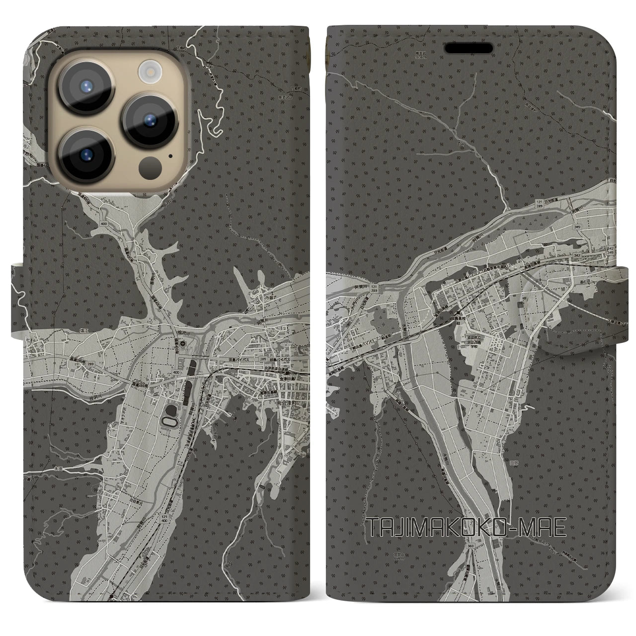 【田島高校前(福島県)】地図柄iPhoneケース(手帳タイプ)