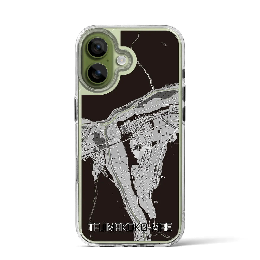 【田島高校前(福島県)】地図柄iPhoneケース(MagSafeタイプ)モノトーン・iPhone 17 Pro Max 用