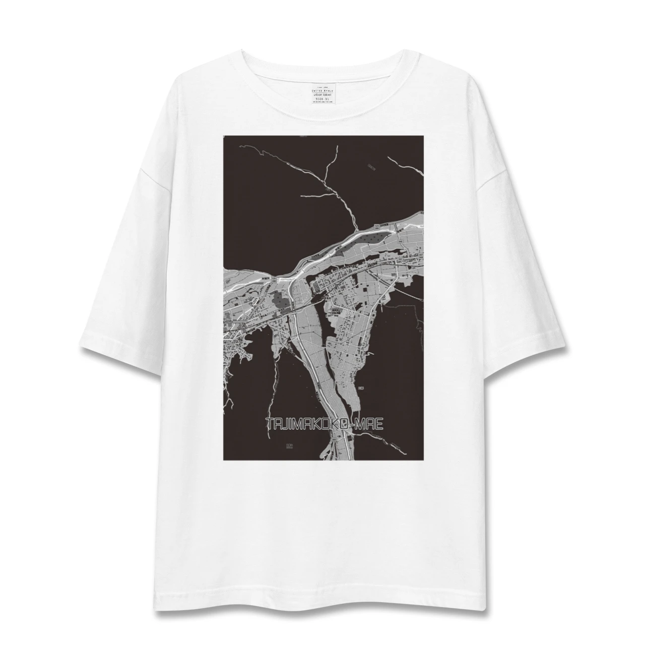 【田島高校前(福島県)】地図柄ビッグシルエットTシャツ