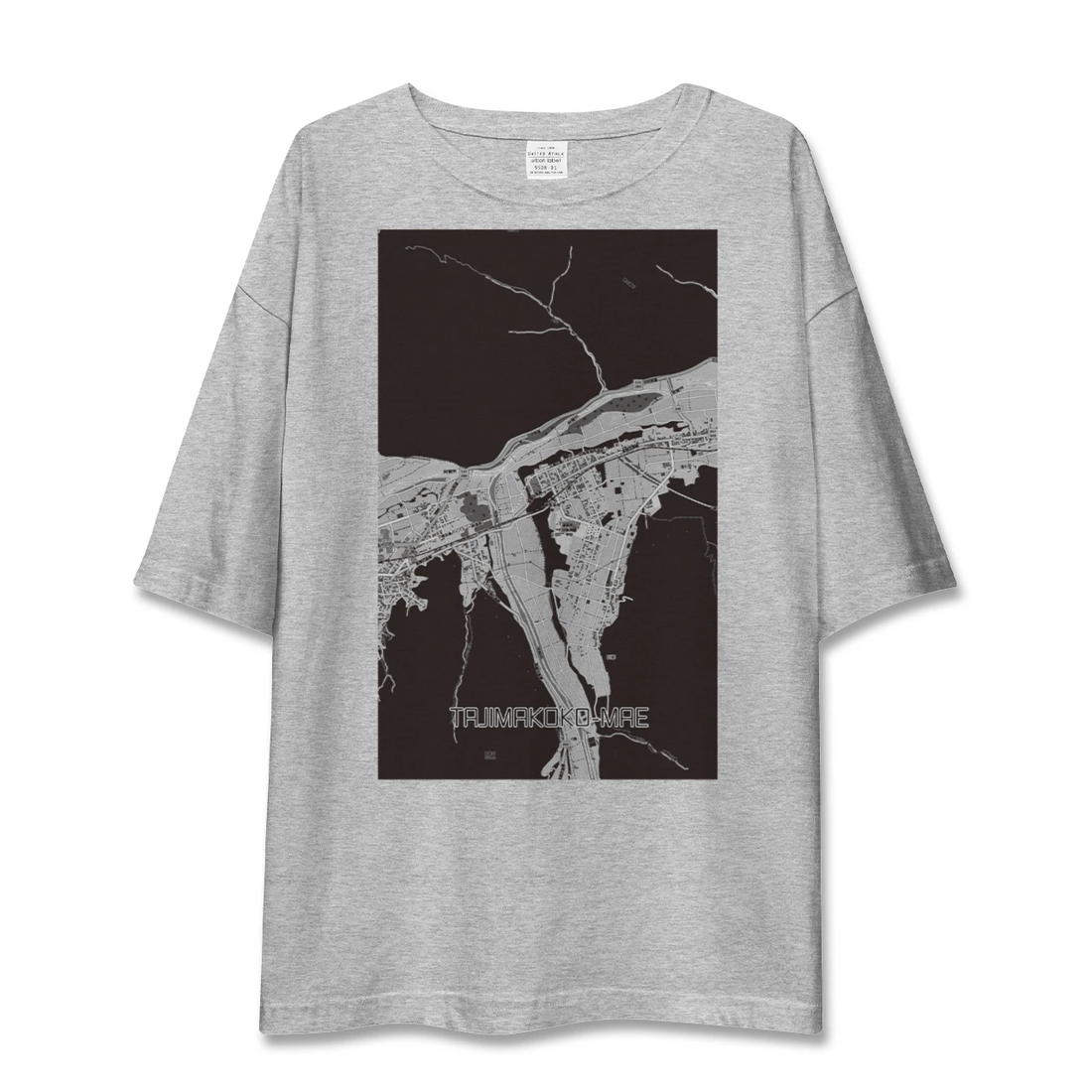 【田島高校前(福島県)】地図柄ビッグシルエットTシャツ