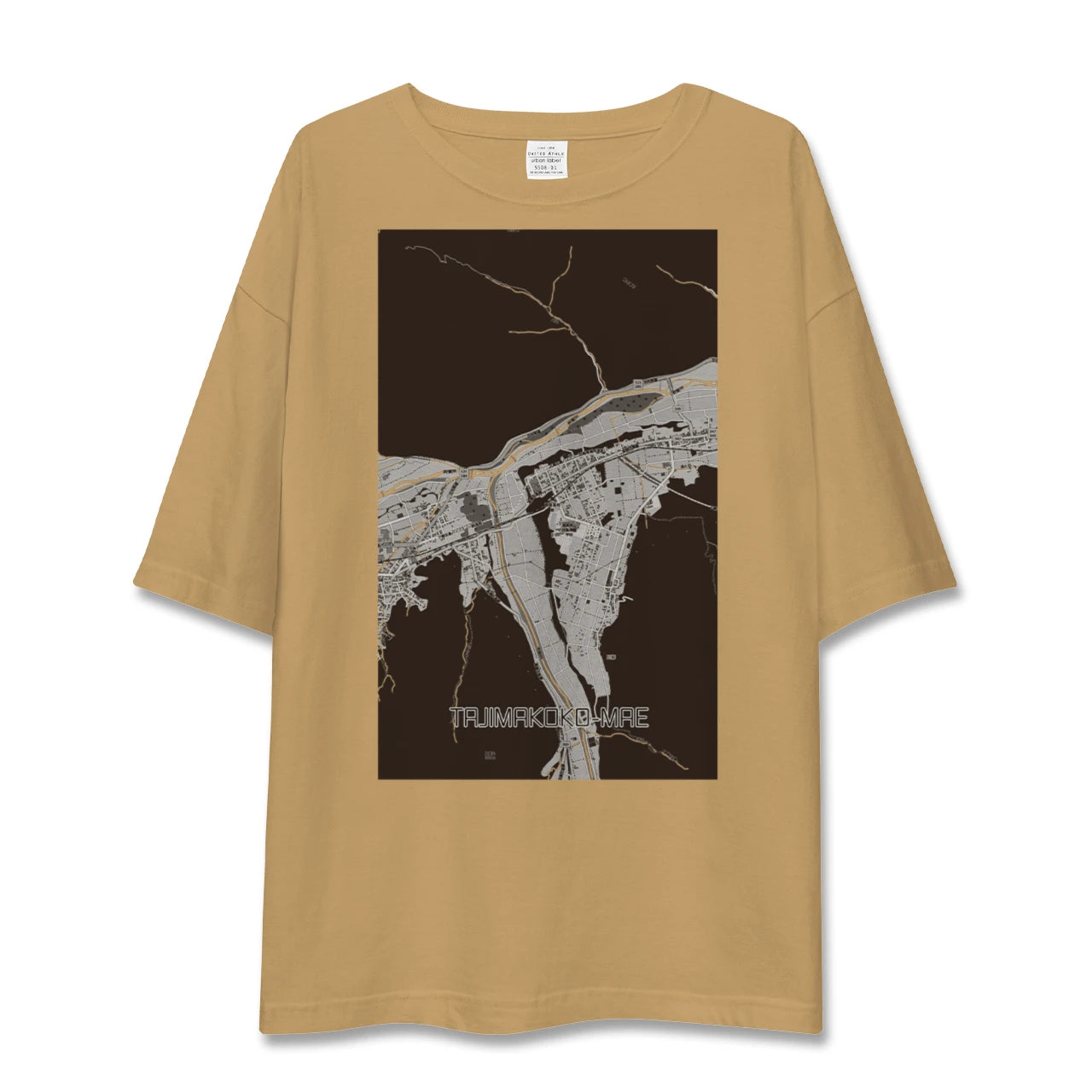 【田島高校前(福島県)】地図柄ビッグシルエットTシャツ