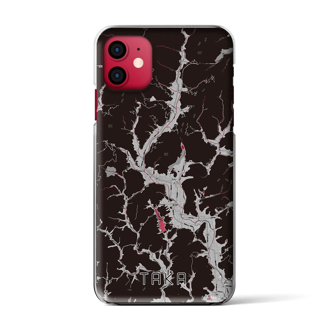【多可(兵庫県)】地図柄iPhoneケース(クリアタイプ)モノトーン・iPhone 11 用