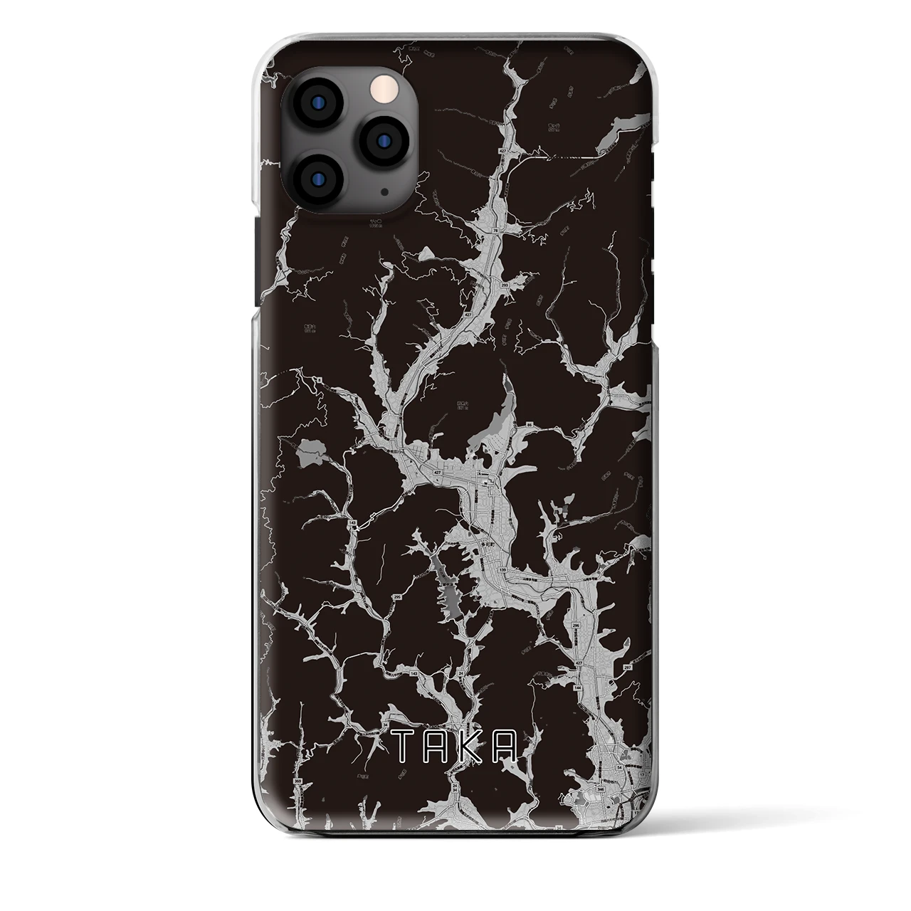 【多可(兵庫県)】地図柄iPhoneケース(クリアタイプ)モノトーン・iPhone 11 Pro Max 用