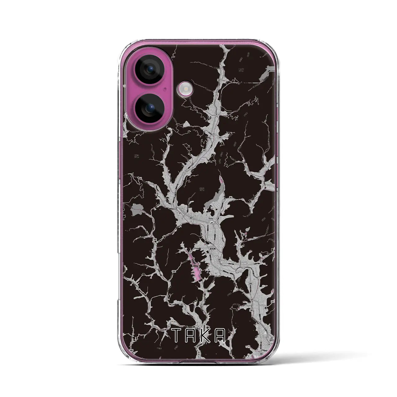 【多可(兵庫県)】地図柄iPhoneケース(クリアタイプ)モノトーン・iPhone 16 Pro 用