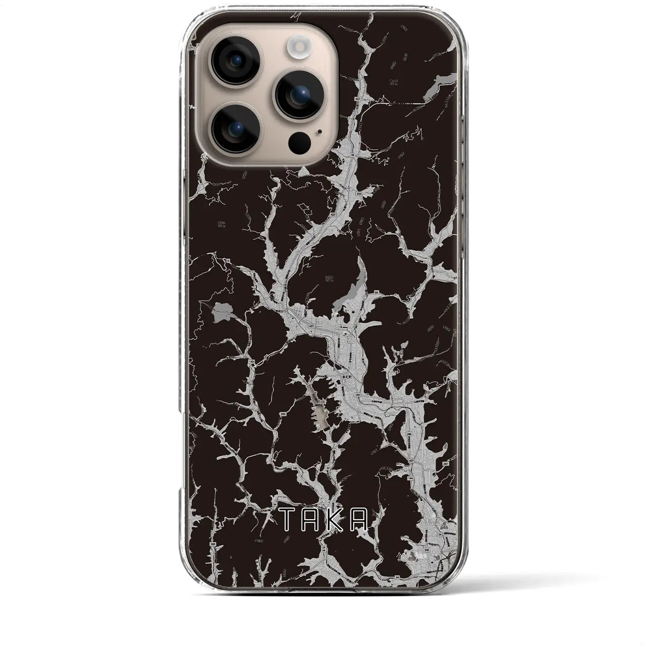 【多可(兵庫県)】地図柄iPhoneケース(クリアタイプ)モノトーン・iPhone 16 Plus 用