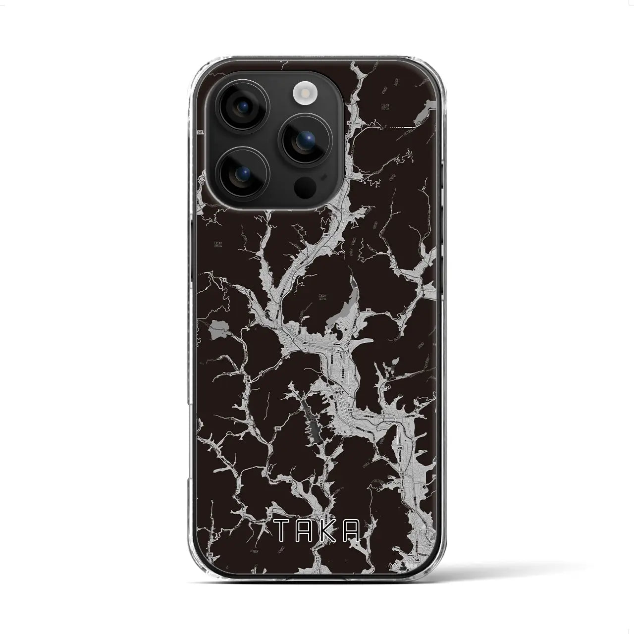 【多可(兵庫県)】地図柄iPhoneケース(クリアタイプ)モノトーン・iPhone 16 用