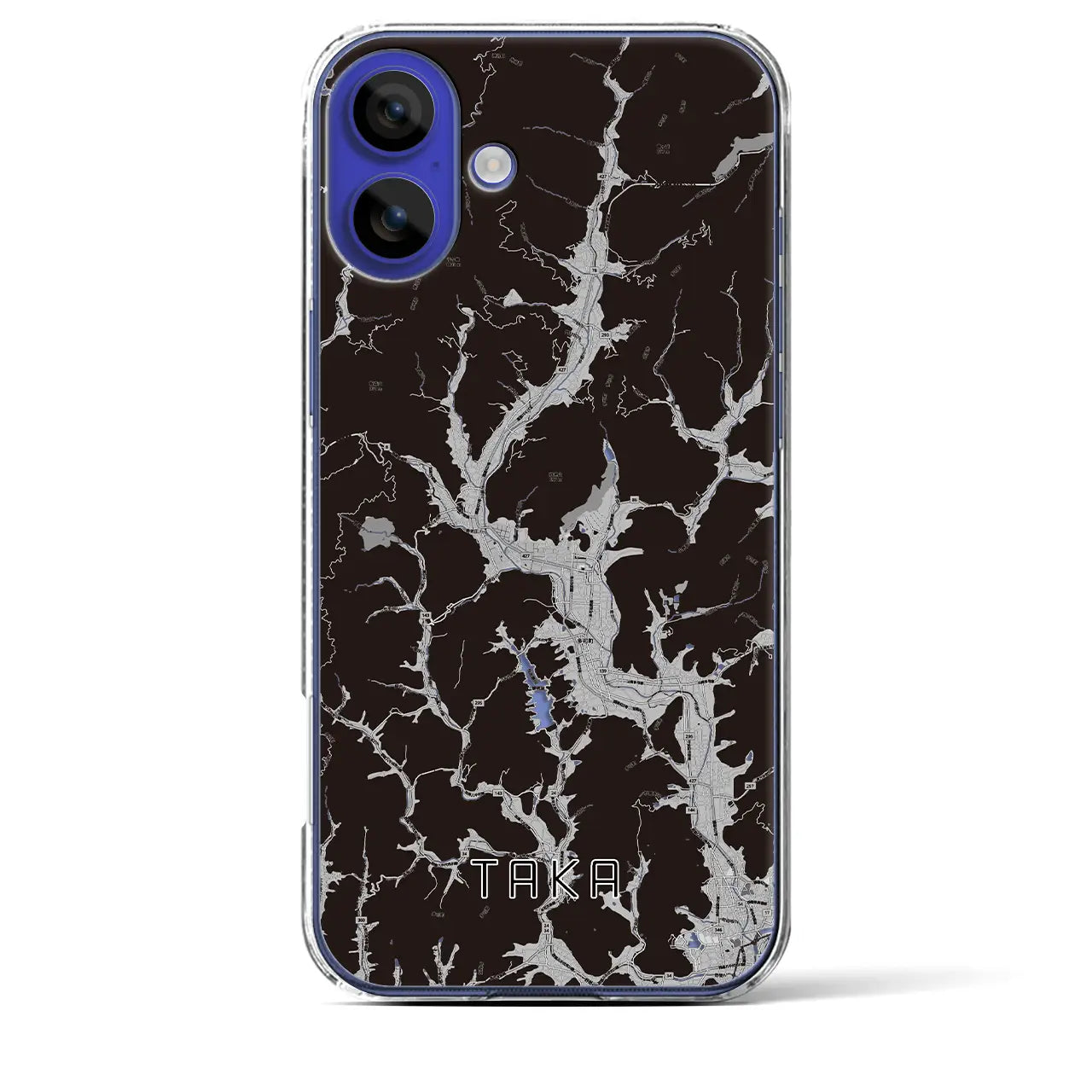 【多可(兵庫県)】地図柄iPhoneケース(クリアタイプ)モノトーン・iPhone 16 Pro Max 用
