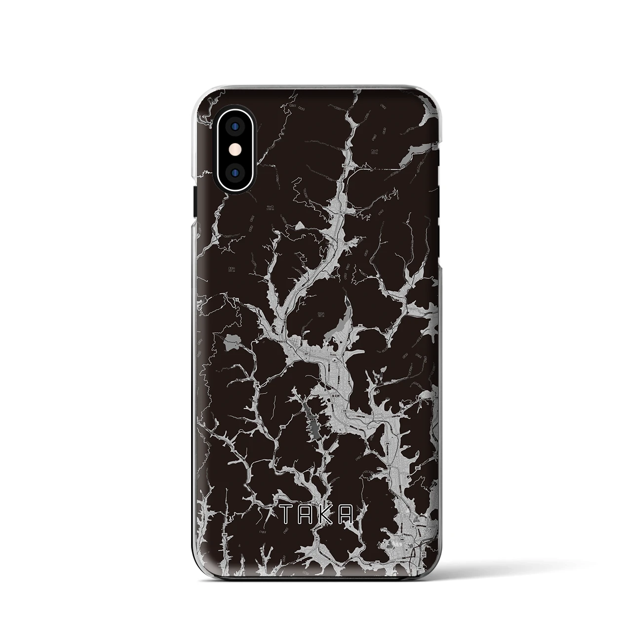 【多可(兵庫県)】地図柄iPhoneケース(クリアタイプ)モノトーン・iPhone XS / X 用