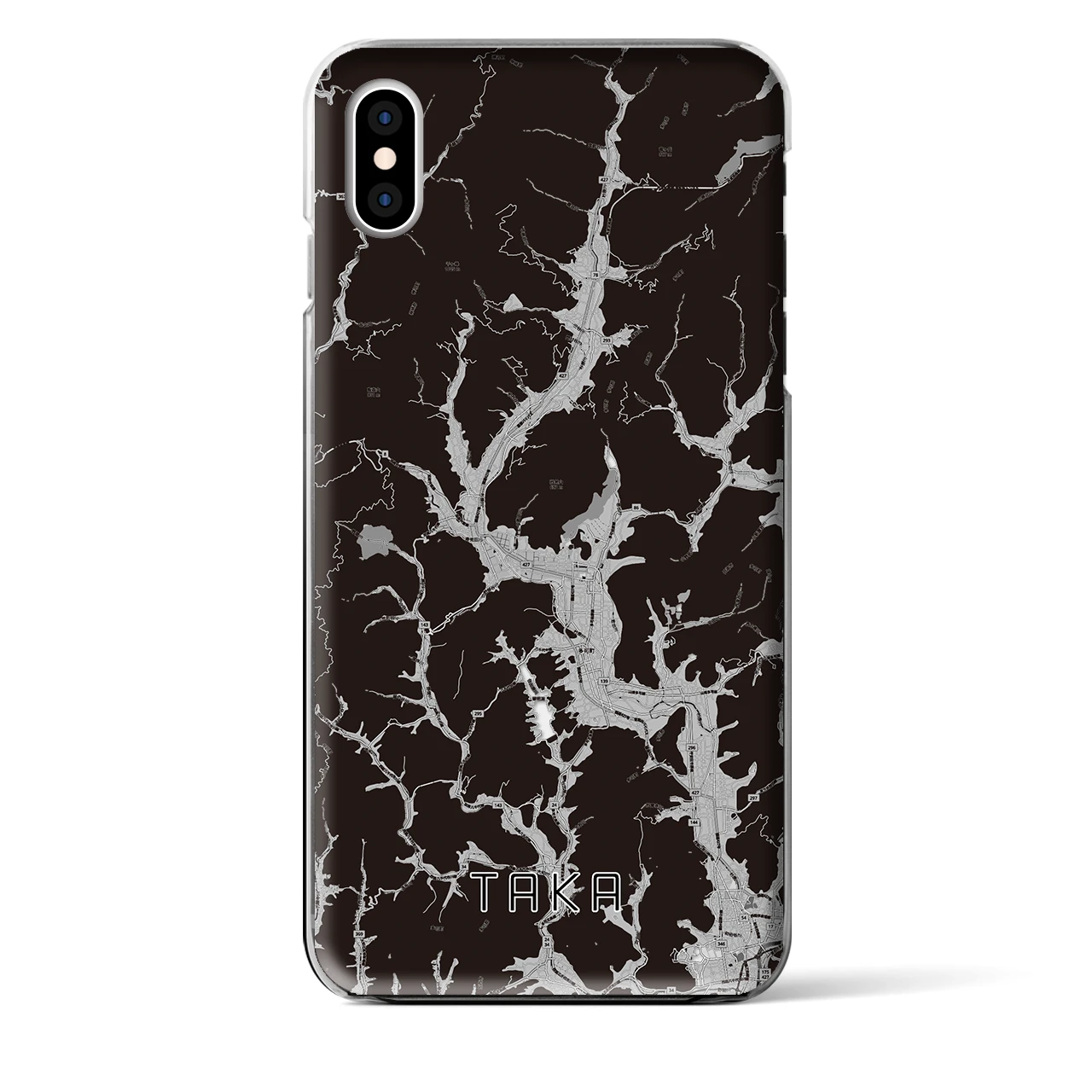 【多可(兵庫県)】地図柄iPhoneケース(クリアタイプ)モノトーン・iPhone XS Max 用