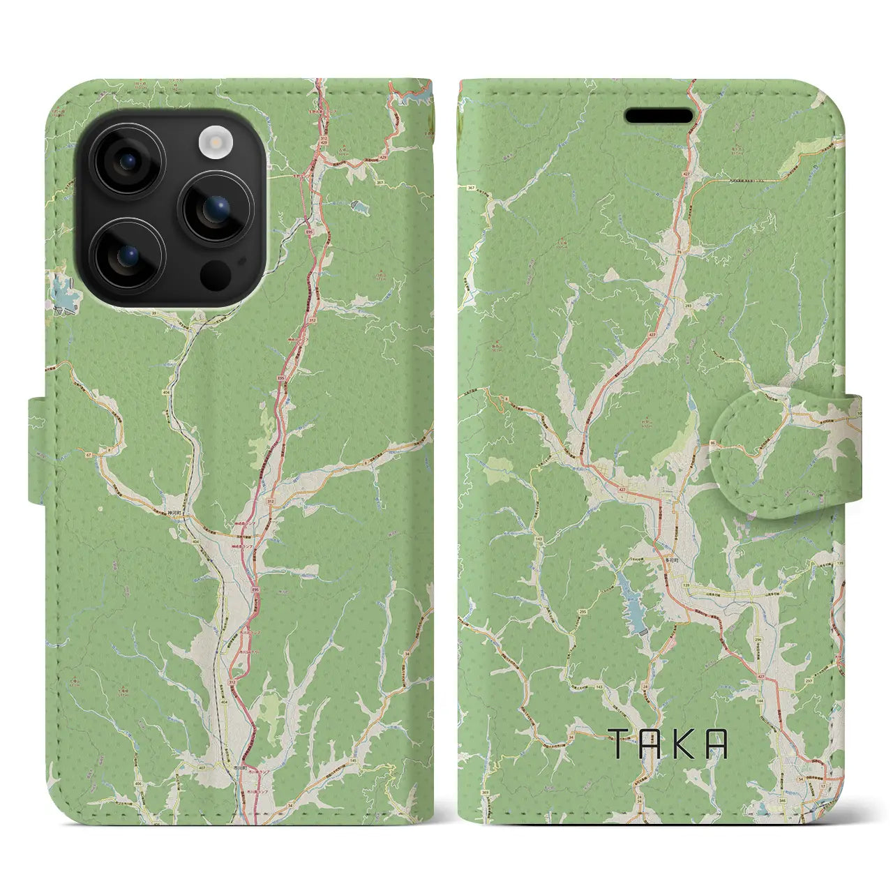 【多可(兵庫県)】地図柄iPhoneケース(手帳タイプ)ナチュラル・iPhone 16 用