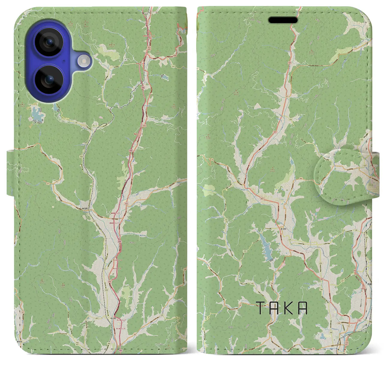 【多可(兵庫県)】地図柄iPhoneケース(手帳タイプ)