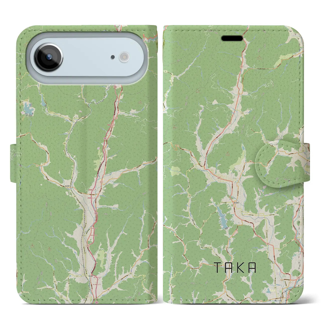 【多可(兵庫県)】地図柄iPhoneケース(手帳タイプ)