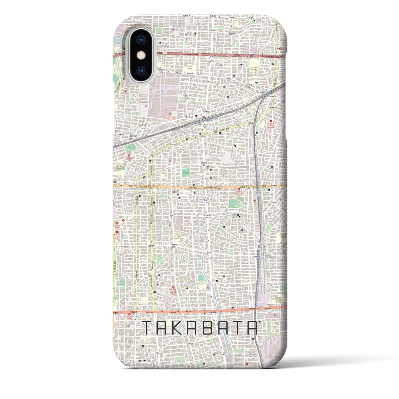 【高畑(愛知県)】地図柄iPhoneケース(バックカバータイプ)