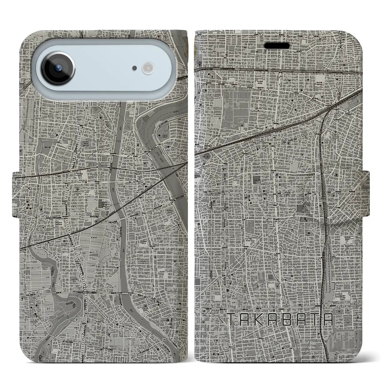 【高畑(愛知県)】地図柄iPhoneケース(手帳タイプ)